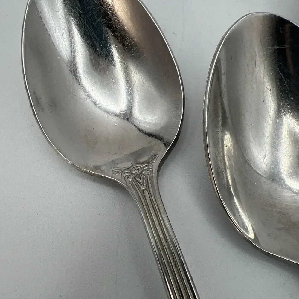 5 Oneida ARBOR AMERICAN HARMONY Stainless Tablespoons Pasta Beaded Flatware